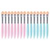 uxcell Makeup Eyeshadow Applicator, 15 Pcs Portable Eye Shadow Brush Sponge Tips, Professional Ladies Dual Color Fine Eyeshadow Blending Brushes Cosmetic Tool for Women ladies, Blue Pink view 1