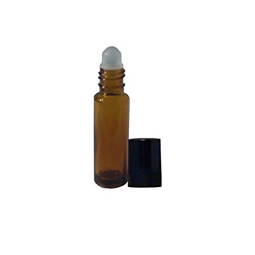 Perfume Studio Aromatherapy Amber Roll On Bottles, 10 ml (10, Amber Glass Plastic Ball)