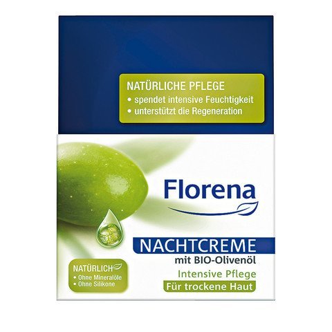 1 x Florena Organic Night Face Cream/moisturizer with Olive Oil -50 ml -