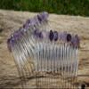 Amethsyst Stone Hair Combs (set of 2) view 2