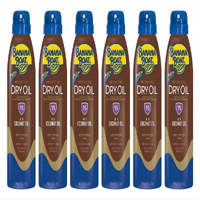 Banana Boat Continuous Spf#15 Spray Dry Oil With Argan Oil 6 Ounce (177ml) (6 Pack)