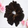 Chocolate Brown Velvet Scrunchy-Jumbo - Made in the USA view 1