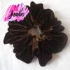 Chocolate Brown Velvet Scrunchy-Jumbo - Made in the USA view 3