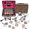 SHANY Carry All Make up Train Case with Pro Makeup Set, Beauty Brushes, Lipsticks, Eye Shadows, Blushes, Powders, and more - Reusable Cosmetics Storage Organizer - Premium Gift Packaging - Leopard view 1
