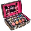 SHANY Carry All Make up Train Case with Pro Makeup Set, Beauty Brushes, Lipsticks, Eye Shadows, Blushes, Powders, and more - Reusable Cosmetics Storage Organizer - Premium Gift Packaging - Leopard view 2