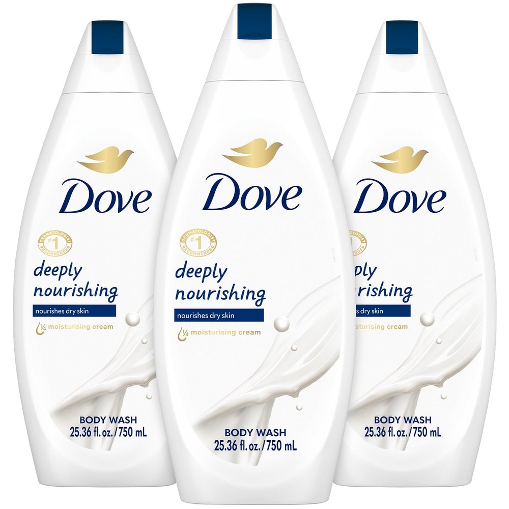 Dove Body Wash 3-Pack  Deeply Nourishing for Softer, Smoother Skin, 25.4 Oz Ea
