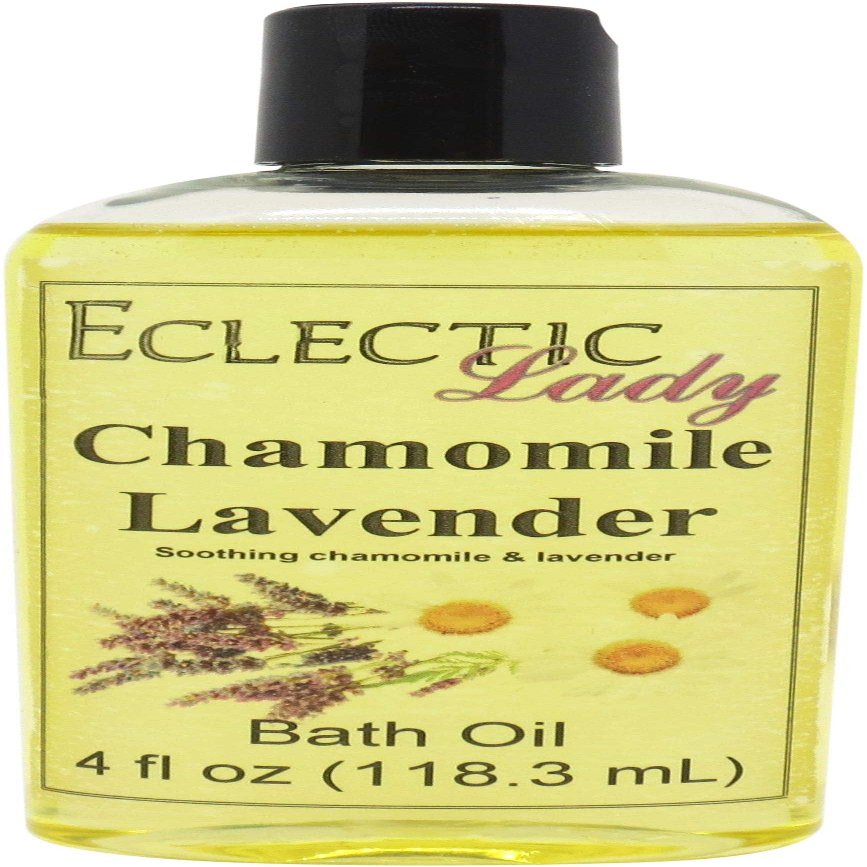 Chamomile Lavender Bath Oil, Scented Body Oil, Relaxing Bathing Oil, 4 oz