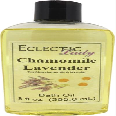 Chamomile Lavender Bath Oil, Scented Body Oil, Relaxing Bathing Oil, 8 oz