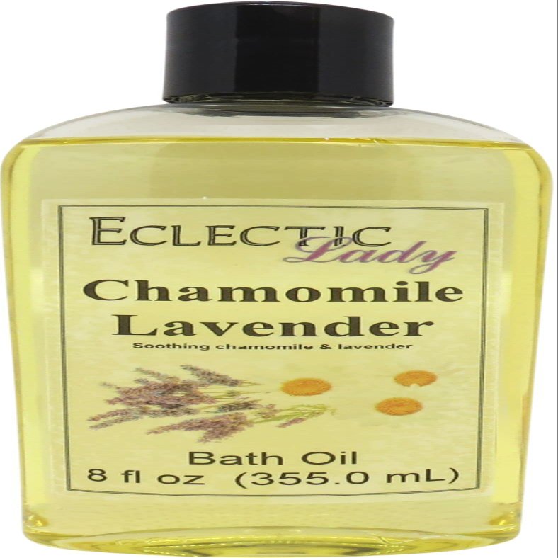 Chamomile Lavender Bath Oil, Scented Body Oil, Relaxing Bathing Oil, 8 oz