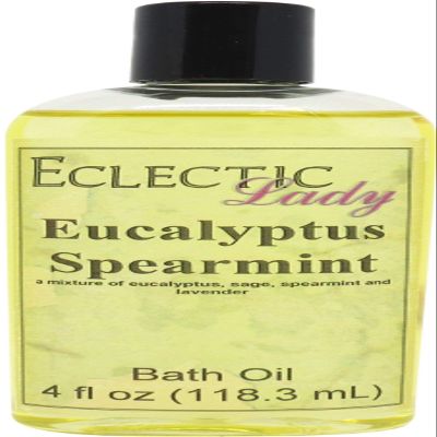 Eucalyptus Spearmint Bath Oil, Scented Body Oil, Relaxing Bathing Oil, 4 oz