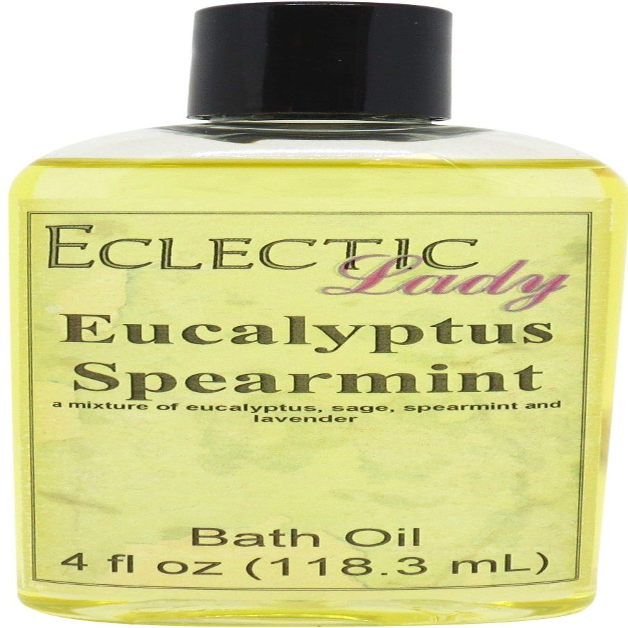 Eucalyptus Spearmint Bath Oil, Scented Body Oil, Relaxing Bathing Oil, 4 oz