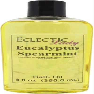 Eucalyptus Spearmint Bath Oil, Scented Body Oil, Relaxing Bathing Oil, 8 oz