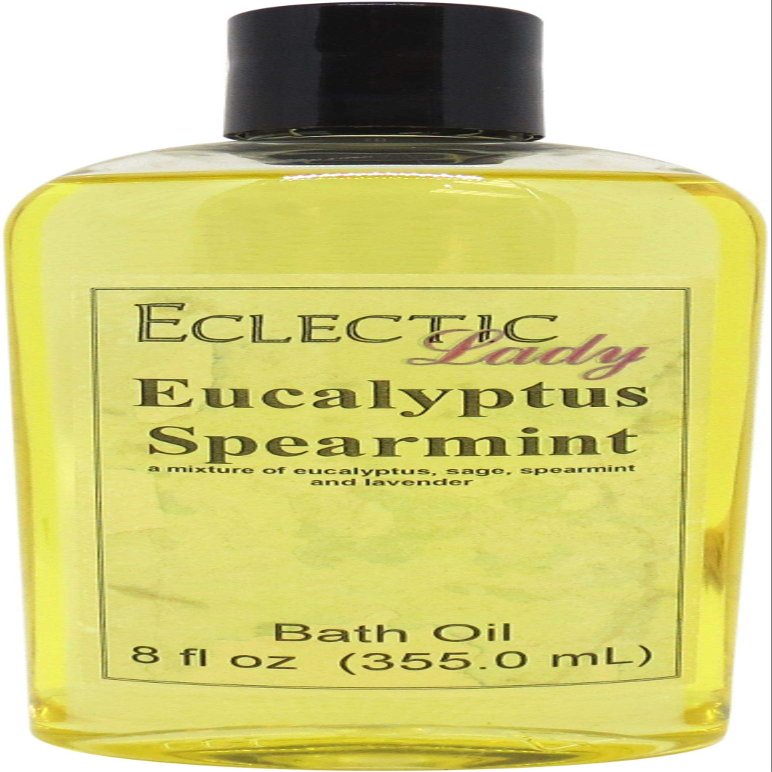 Eucalyptus Spearmint Bath Oil, Scented Body Oil, Relaxing Bathing Oil, 8 oz