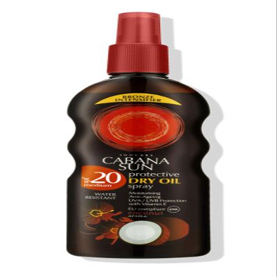 Cabana Sun Deep Tanning Dry Oil Spray Coconut Water Resistant 200ml SPF20