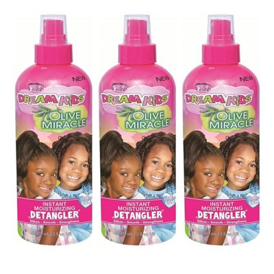 African Pride Dream Kids Olive Miracle Detangler 8 Ounce (235ml) (3 Pack)