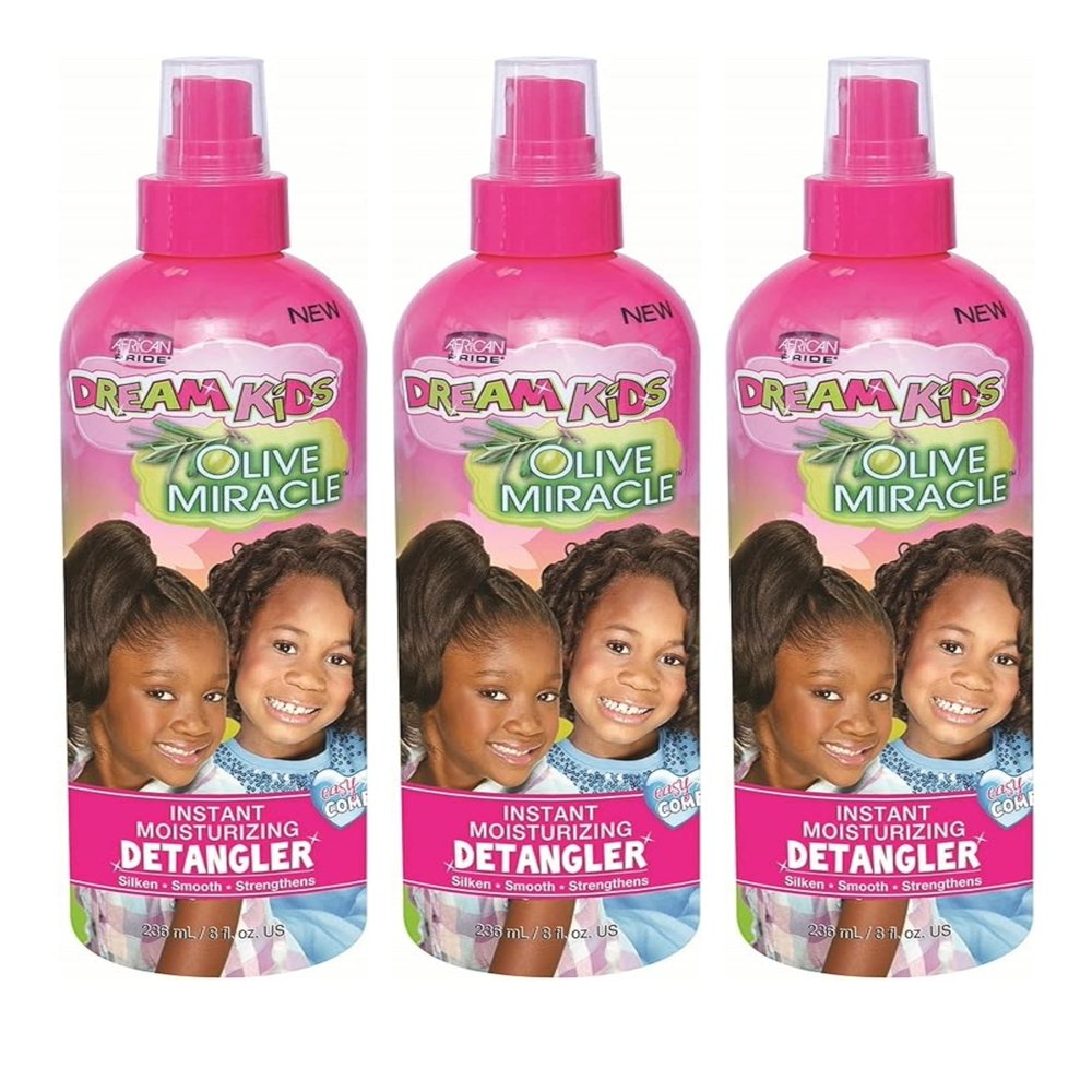 African Pride Dream Kids Olive Miracle Detangler 8 Ounce (235ml) (3 Pack)
