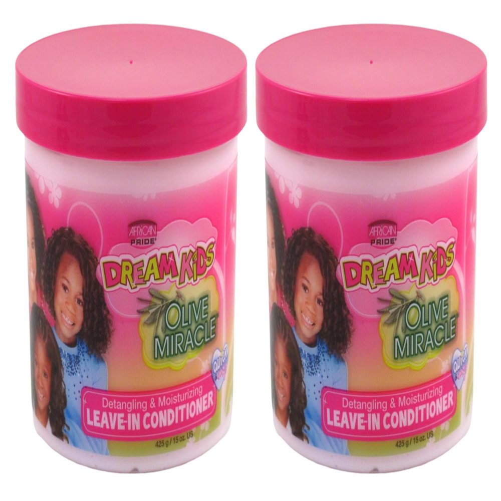 African Pride Dream Kids Olive Miracle Leave-In Conditioner 15 oz(Pack of 2)