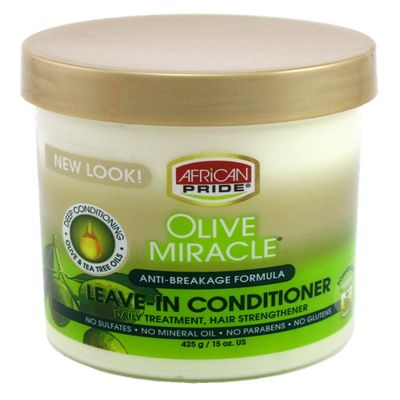 African Pride Olive Miracle Conditioner Leave-In 15 Ounce Jar (Pack of 3)