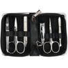 3 Swords Germany - brand quality 6 piece manicure pedicure kit set for professional finger & toe nail care with leather case - Made in Germany - black genuine leather view 1