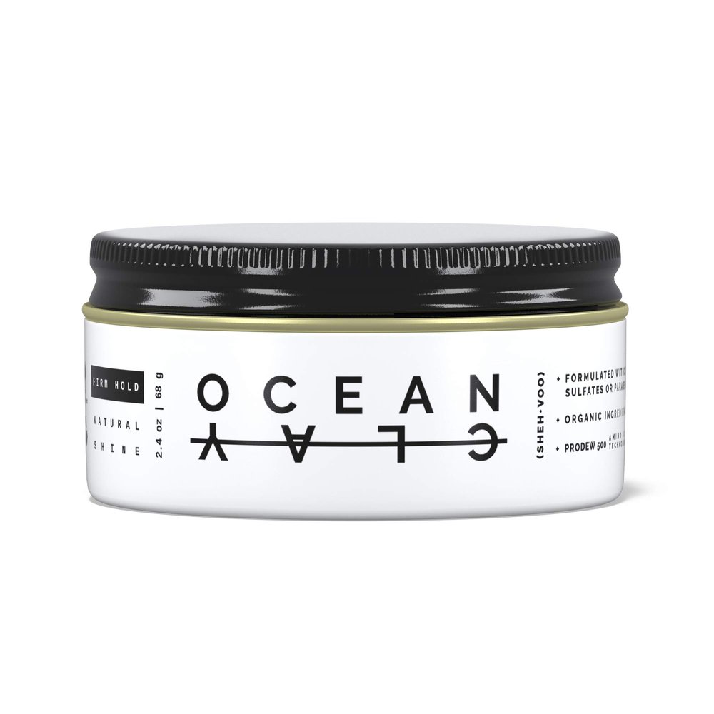 (SHEHVOO) Ocean Clay - Premium Mens Hair Styling Clay - Firm Hold + Natural Shine - Sulfate & Paraben Free (2.4 oz)