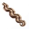 Highlighted Tape in Hair Wavy Remy Human Hair Extensions 18inches #4 Medium Brown with #27 Strawberry Blonde Mixed Color 40g 20pcs Body Wave Seamless Skin Wefts Glue in Extensions(#4/27) view 2