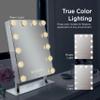 iHome Hollywood Vanity Mirror PRO with Built in Bluetooth, Voice Control, USB Input and Speaker  16 x 12 LED Makeup Mirror with Adjustable Lights and Detachable 10x Detail Mirror view 2