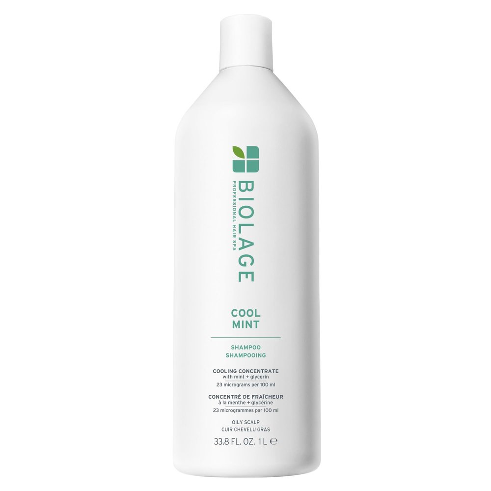 Biolage Cool Mint Shampoo - Balancing Shampoo for Oily Scalp, Gently Cleanses, Refreshes & Helps Balance, Mint & Glycerin, Vegan & Paraben-Free, 33.8 Fl Oz