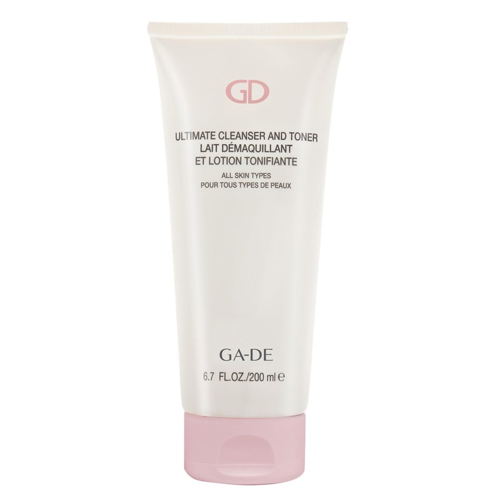 GA-DE Ultimate Facial Cleanser and Toner - All Skin Types - Face Wash and Makeup Remover - Formulated with Aloe Vera, French Rose, and Vitamin E - 6.7 oz