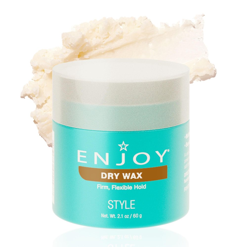 Enjoy Dry Wax - Non Greasy Pliable Texture Hair Wax - Firm Flexible Hold Natural Matte Finish (2.1 Oz)
