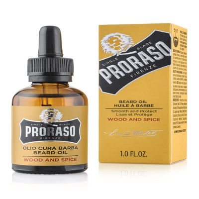 Proraso Beard Oil for Men to Tame, Smooth and Condition Beard Hair - Wood & Spice, 1 Fl Oz (Pack of 1)