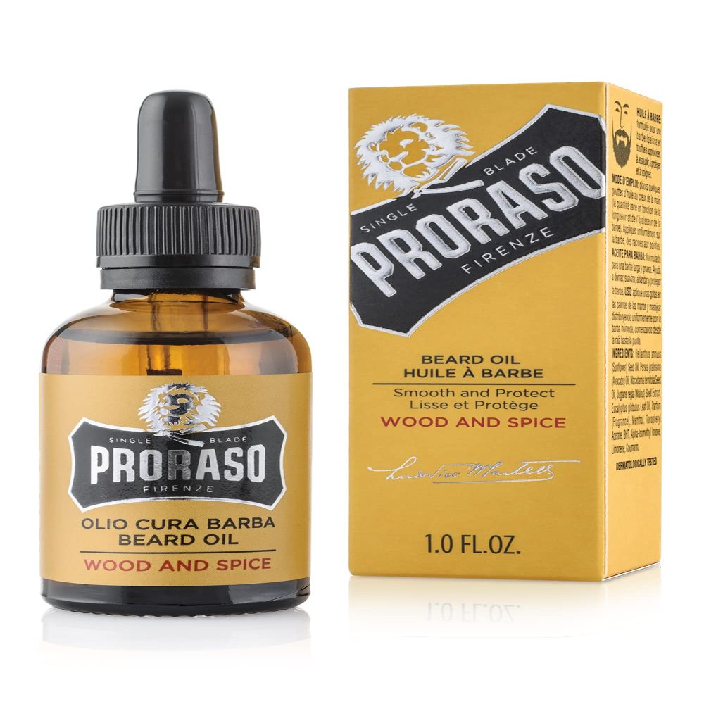 Proraso Beard Oil for Men to Tame, Smooth and Condition Beard Hair - Wood & Spice, 1 Fl Oz (Pack of 1)
