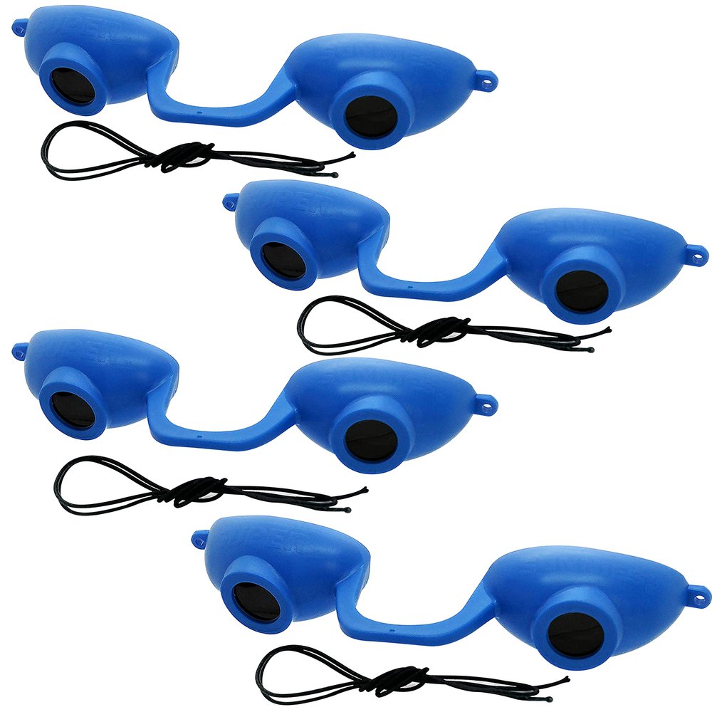 Super Sunnies EVO FLEX Tanning Bed Goggles Red Light Therapy Eye Protection UV Glasses, FDA Compliant - Blue