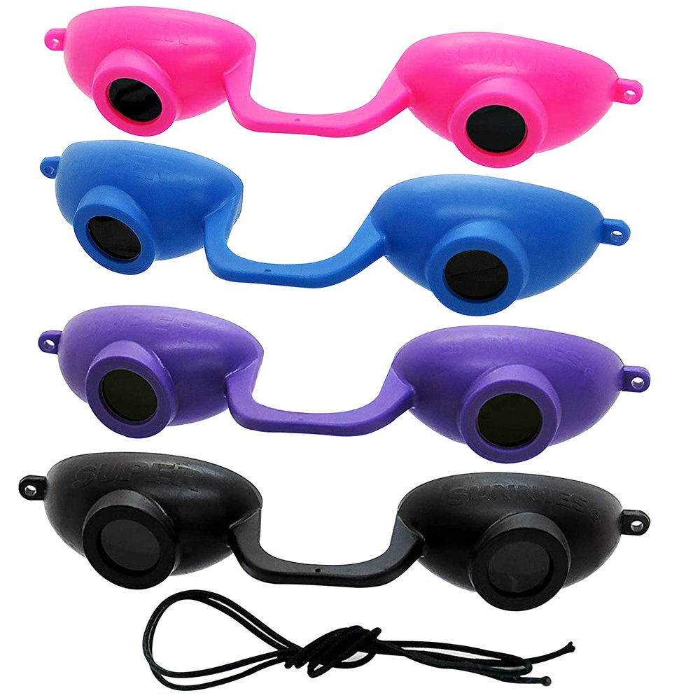 Super Sunnies EVO FLEX Tanning Bed Goggles Red Light Therapy Eye Protection UV Glasses FDA Compliant - Assorted