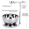 PerPro Deluxe Stainless Shave Razor Stand + Shaving Soap Bowl with Shaving Brush,Compatible with Gillette Fusion,Double Edge Safety Razor,Cartridge Razor view 3