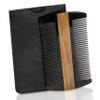 Premium Natural Ox horn and Sandalwood Beard Comb Dual-Action | Double Sided Beard & Mustache Comb with Black Protective Case | Perfect Grooming Companion & Gift for Men  by Man & Mane view 1