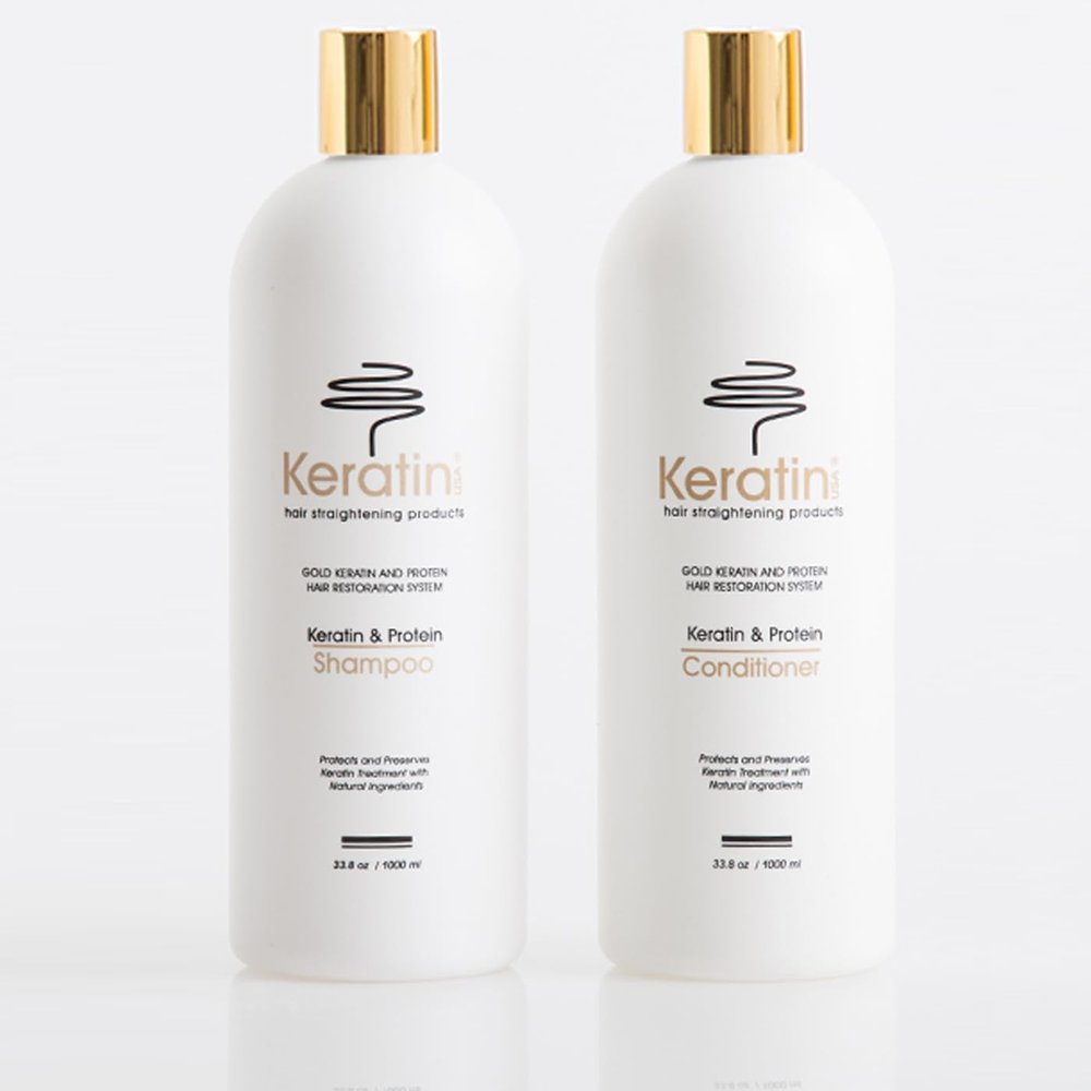 Gold Keratin Protein Shampoo and Conditioner 33.8 oz Duo