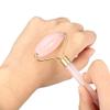2 Set Premium Rose Quartz Face Roller Pink Massager for Face Neck Arms Crus Anti-Aging Restoring/Reduce Puffiness & Wrinkles Skin Tool for Facial Mask view 3
