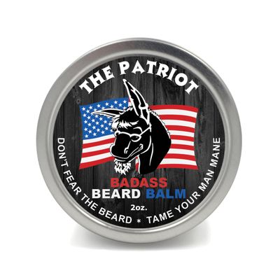 Badass Beard Care Beard Balm - The Patriot Scent, 2 Ounce - All Natural Ingredients, Keeps Beard and Mustache Full, Soft and Healthy, Reduce Itchy and Flaky Skin, Promote Healthy Growth