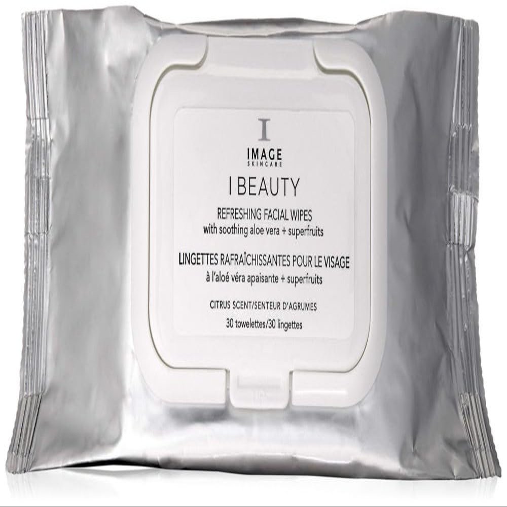 IMAGE Skincare, I BEAUTY Refreshing Facial Cleansing Wipes, Effectively Cleanse and Remove Makeup with Cucumber and Aloe Vera, 30 Count
