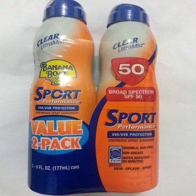 Banana Boat Continuous Spf#50 + Spray Sport 6 Ounce (Powerstay) (177ml) (2 Pack)