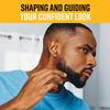 The Cut Buddy PLUS Beard Shaping Tool, Clear Template with Built-in Comb and Bonus Pencil, Ideal for Hairline, Beard, and Mustache Trimming view 2