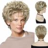 GNIMEGIL Old Lady Wig Curly Blonde Wigs For Women Natural Hair Short Curly Wigs With Bangs Synthetic Princess Diana Blanche Karen Mommy Wig view 1