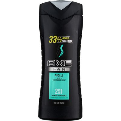 Axe Hair 2-in-1 Shampoo & Conditioner, Apollo, 16 fl oz (2 pack) (Bundle)