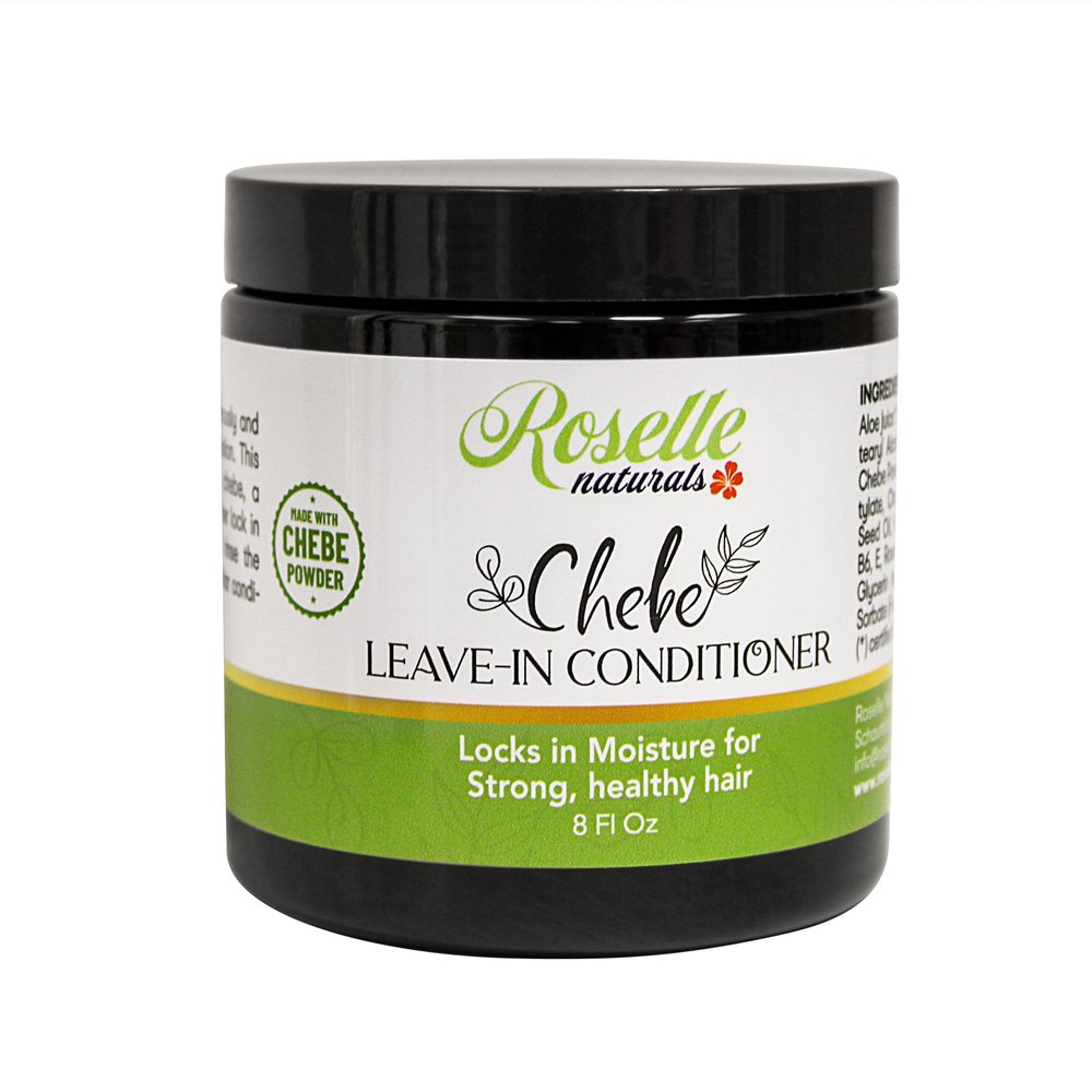 Roselle Naturals Chebe Hair Leave In Conditioner Cream 8 Oz, Made with African Chebe Powder, Chebe Oil & Rosemary Essential Oil, Moisturizing Hair Treatment for Hair Growth.