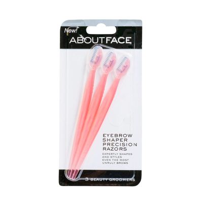 About Face Facial Razor & Eyebrow Shaper (3 Ct) - Removes Peach Fuzz on Cheeks, Chin, or Forehead & Delicately Shapes Eyebrows