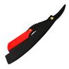 Classic Barber Shaving Razor Straight Black With Red Latch Men Cut-throat Hair Removal Single Edge Blades view 3