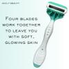 About Beauty Spa Shave 4 Blade Disposable Razors, Includes 4 Disposable Shavers, Adjust to Curves for a Close Shave, Skin-Soothing Coconut Oil Moisture Pad Gently Glides Along Skin view 2