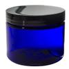 (12 pack) 2 oz Cobalt Blue Plastic Jar with Black Smooth Foam Lined Lids view 1