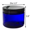 (12 pack) 2 oz Cobalt Blue Plastic Jar with Black Smooth Foam Lined Lids view 2