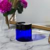 (12 pack) 2 oz Cobalt Blue Plastic Jar with Black Smooth Foam Lined Lids view 3